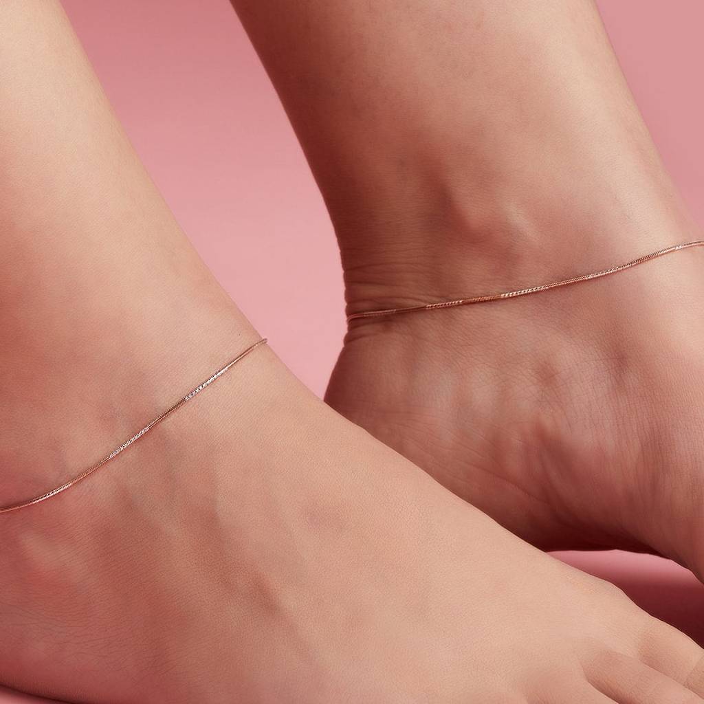 Sleeky Dual Toned 925 Sterling Silver Anklet : ANK-60067-PAIR