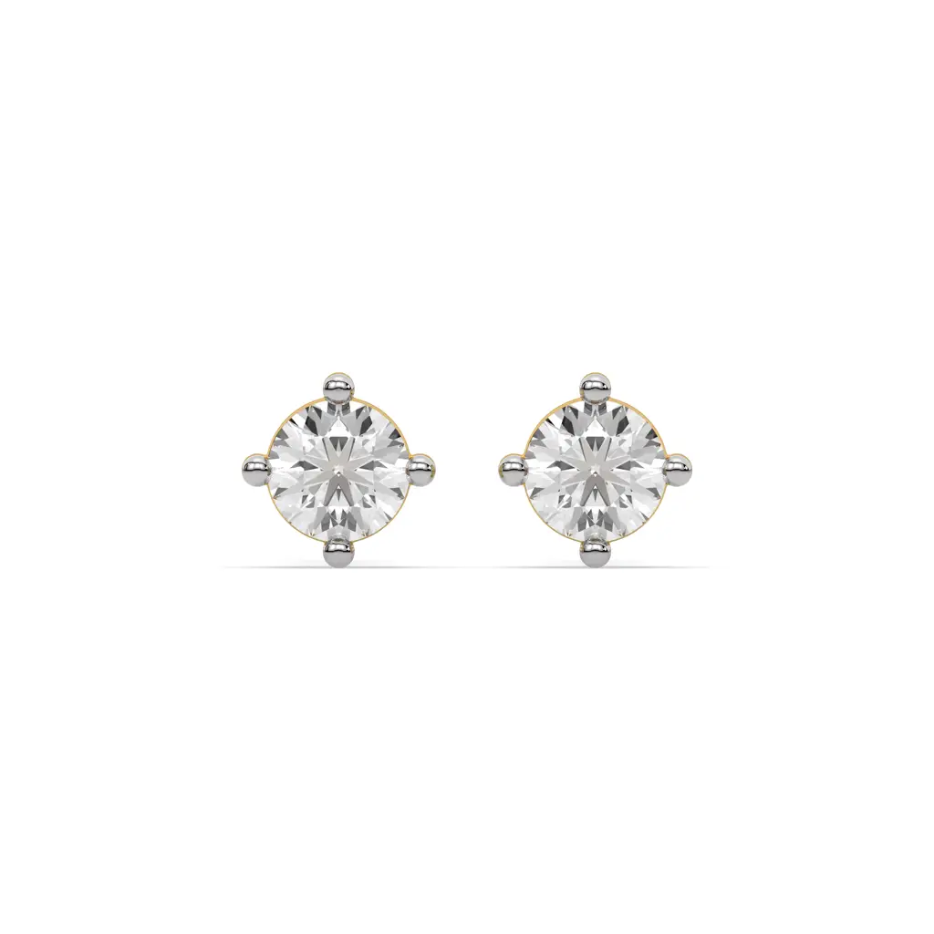 0.43Ct Lab Grown Diamond Earring In 18Kt Gold Vermeil : LLER0100