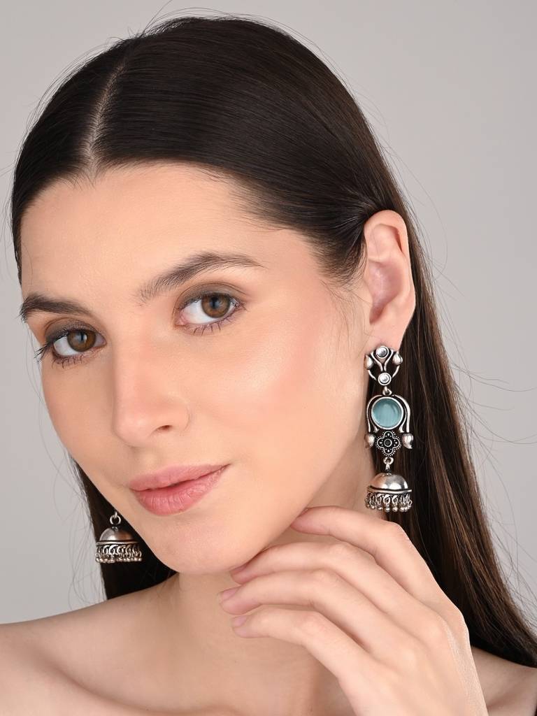 Long Jhumka Earring : S24DJER313BLU