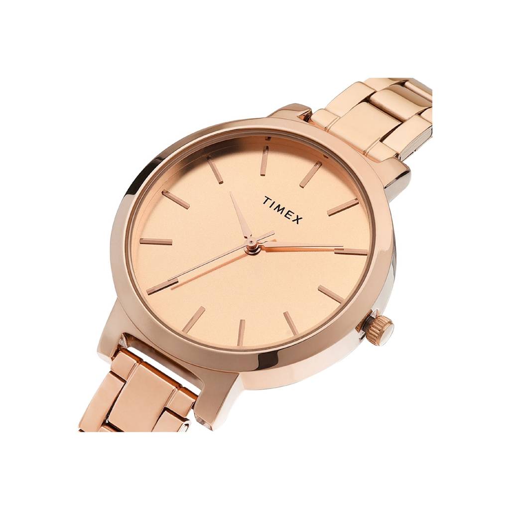 Timex Round 34Mm Rose Gold Dial Analog Women Watch - Twhl41Smu05 : TWHL41SMU05