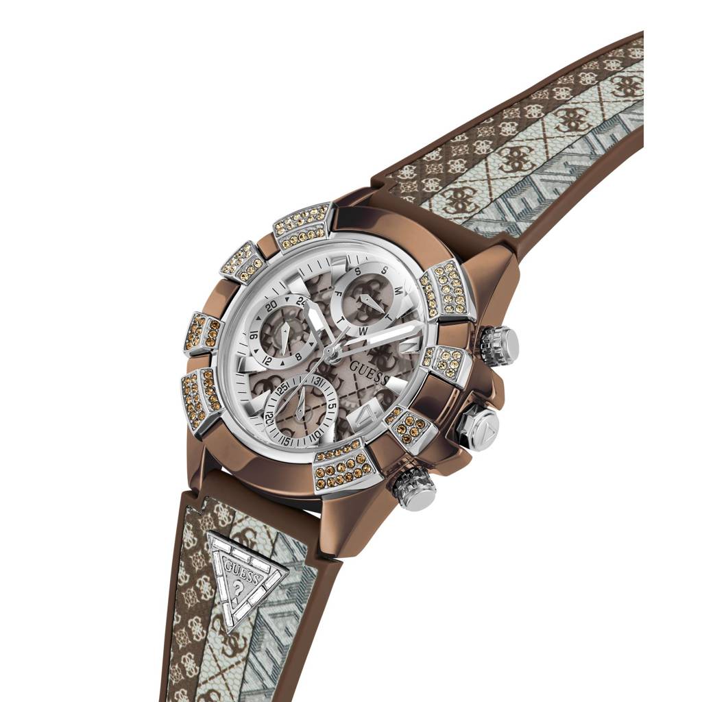 Guess Round 39Mm Silver Dial Analog Women Watch - Gw0813L2 : GW0813L2