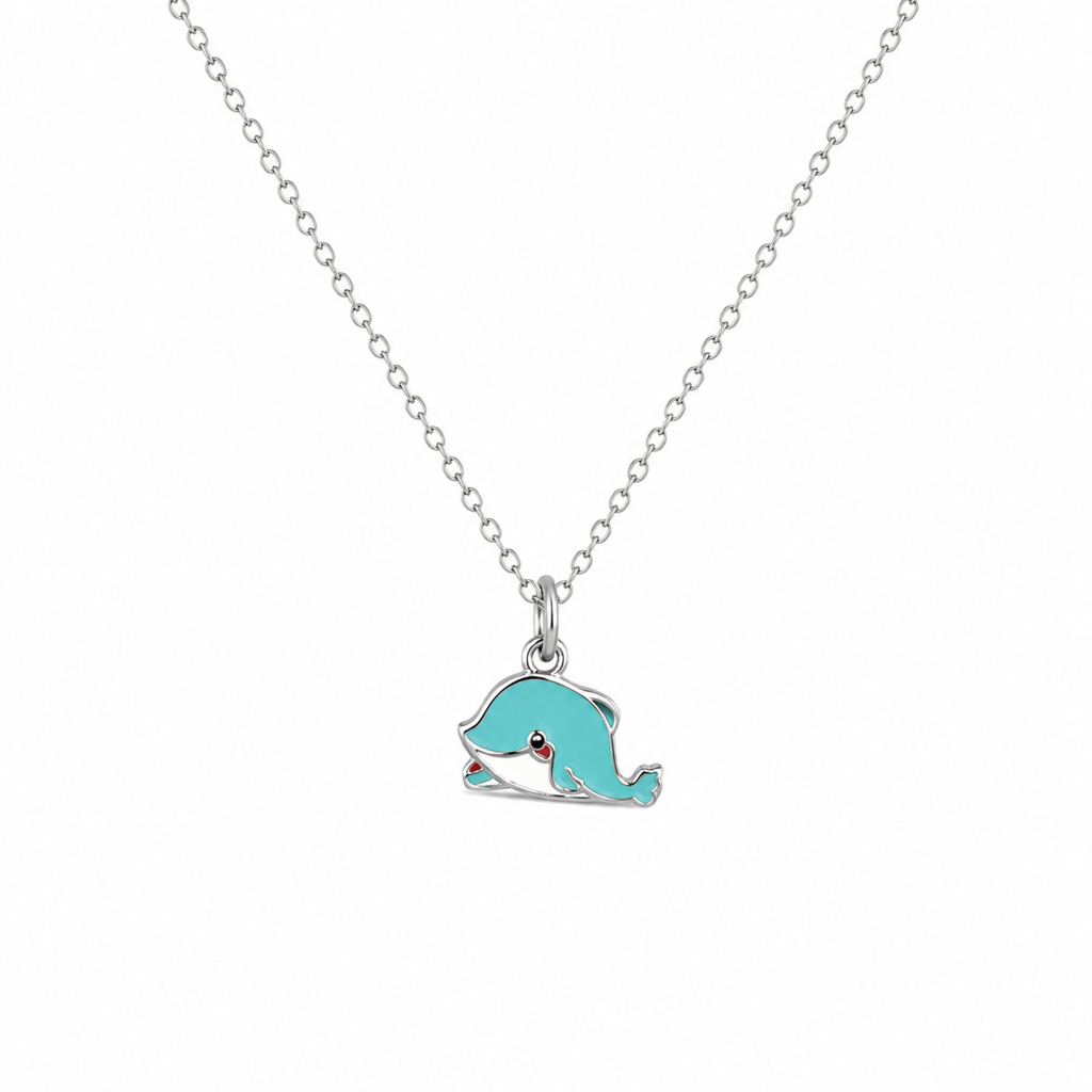 925 Silver Little Dolphin Kids Necklace : PH05990