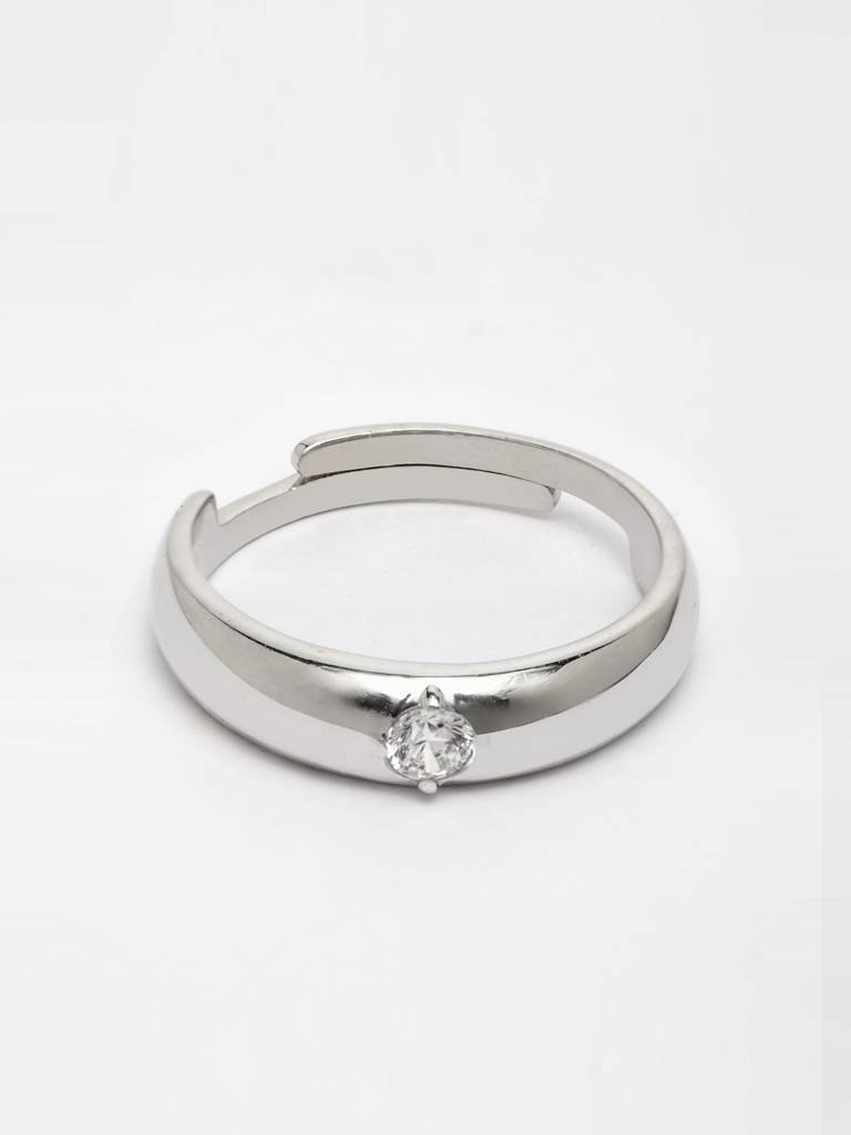 Pure 925 Sterling Silver Classic Adjustable Ring Gift For Women And Girls : CSCPLR7_F