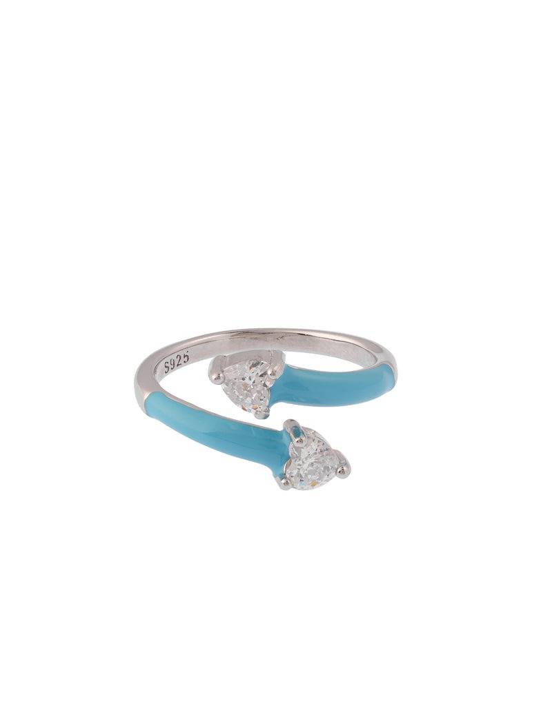 Turquoise Blue Stone Silver Ring : RG-80016-R