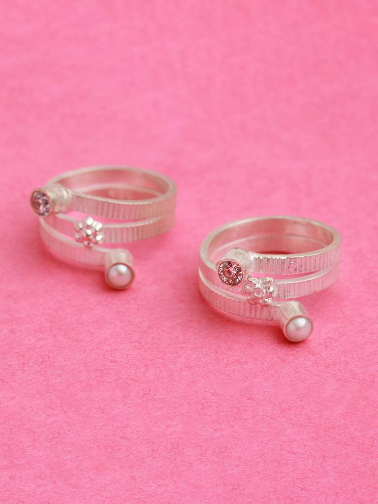 Silver Pearls Toe Ring : U070SO008TR0077