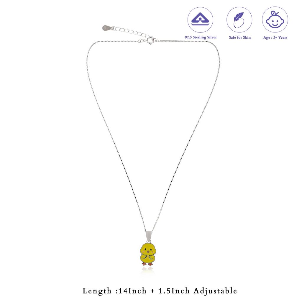 Sunshine Duck 925 Silver Kids Chain Pendant (3+ Years) : KPT-13