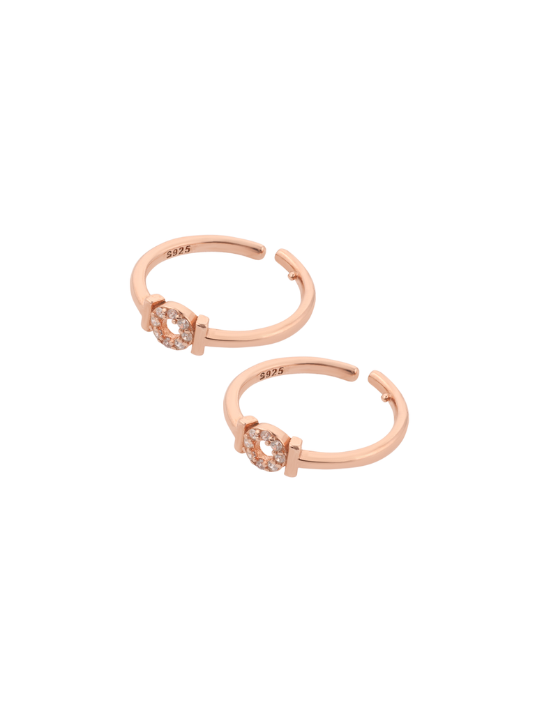 Shimmer Petal Toe Rings – Rose Gold Plated, Open Design : TR-90005-RG