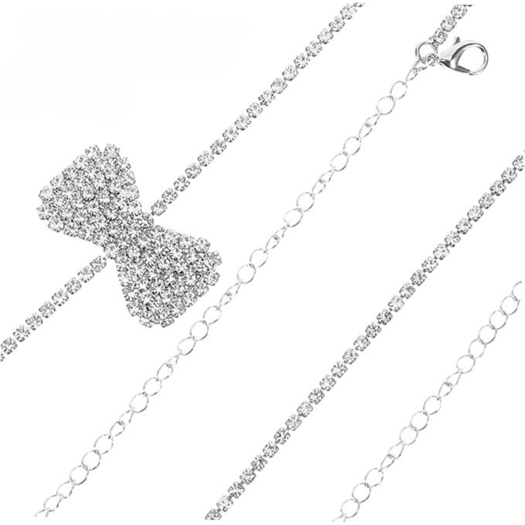 Women'S Rhinestone Bra Straps, Decorative Crystal Bow Replacement Straps, Adjustable Detachable Fancy Shoulder S : M4SK-DW-STP