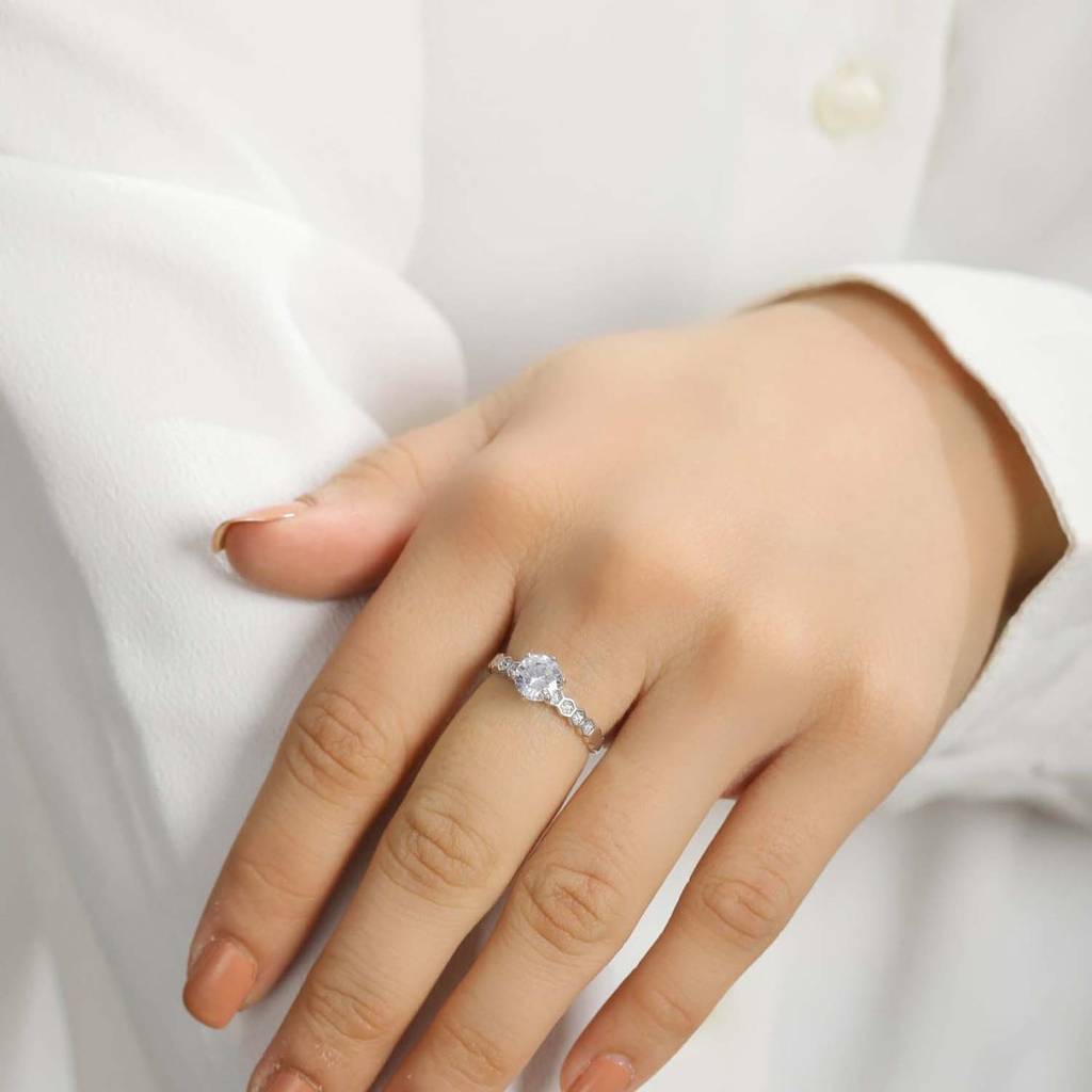 The Princess Solitaire 925 Silver Ring (Adjustable) : RNG-40025