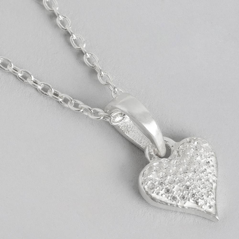 Silver Sparkling Heart Pendant : Silver Sparkling Heart Pendant : Silver Sparkling Heart Pendant : Z125SG002N020