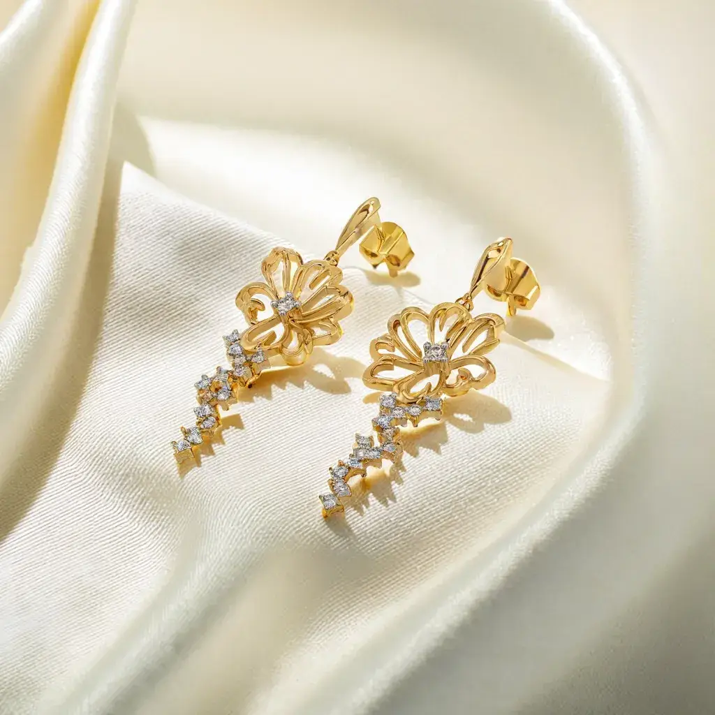 Flora Dewdrops - Lab Diamond Earrings : LLER0105