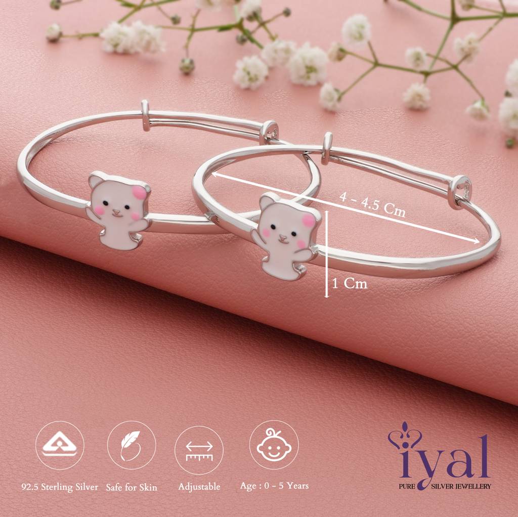 Lovely Cartoon 925 Silver Kid Bangle(0 - 5Yr) : KB-166