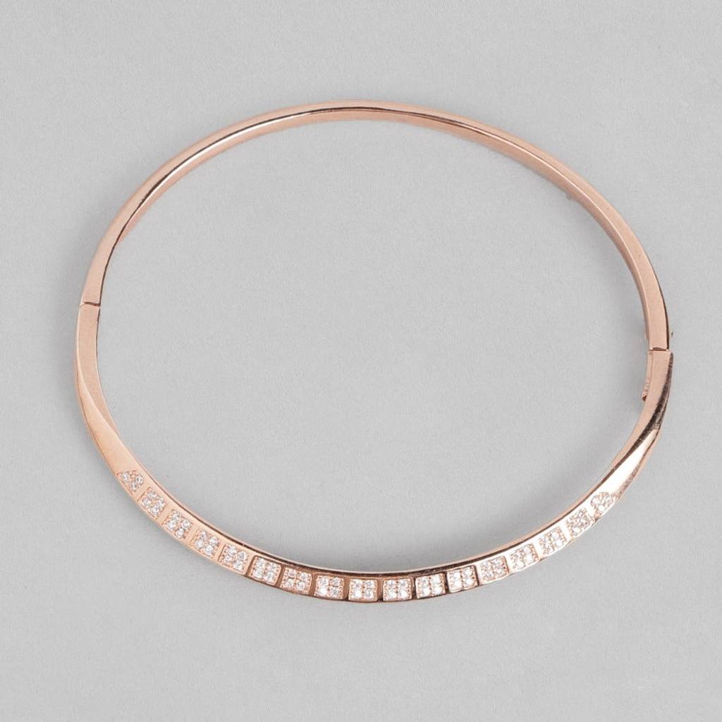 Elegant 925 Sterling Silver Cz Studded Silver Bracelet : BR-80143