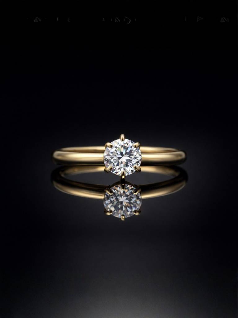 Big Stone Solitaire Ring – 18K Gold Cz Statement Ring : ATR815BSSR