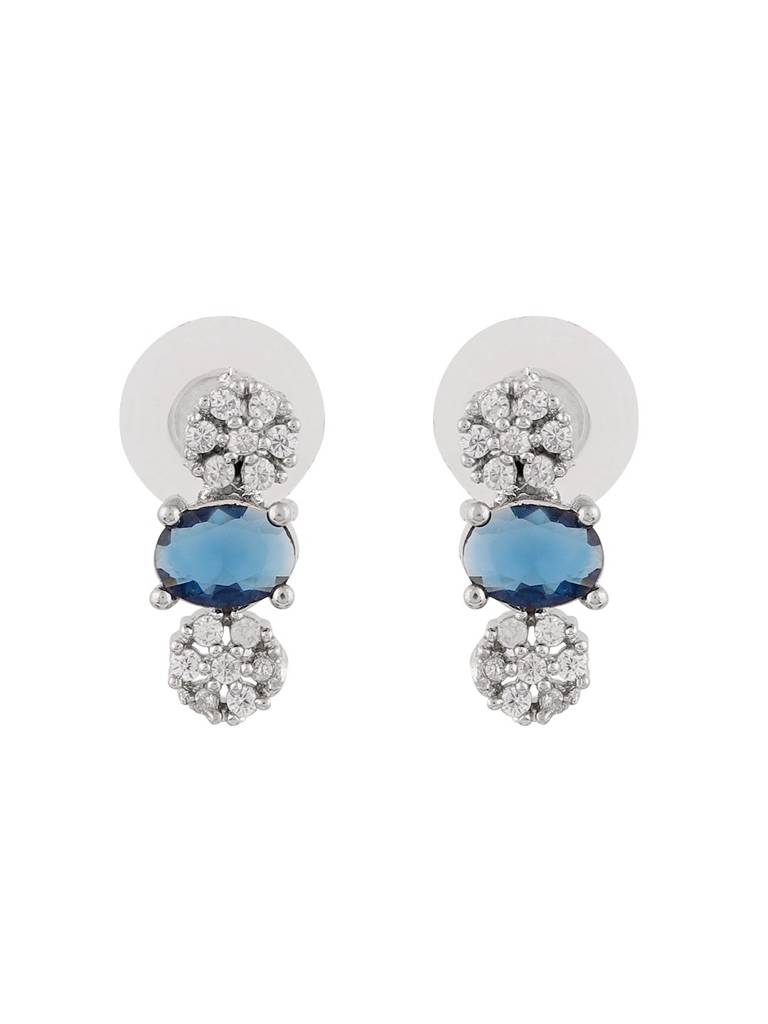 Royal Blue Stone & American Diamond Necklace Set For Women : kareenaK-JS