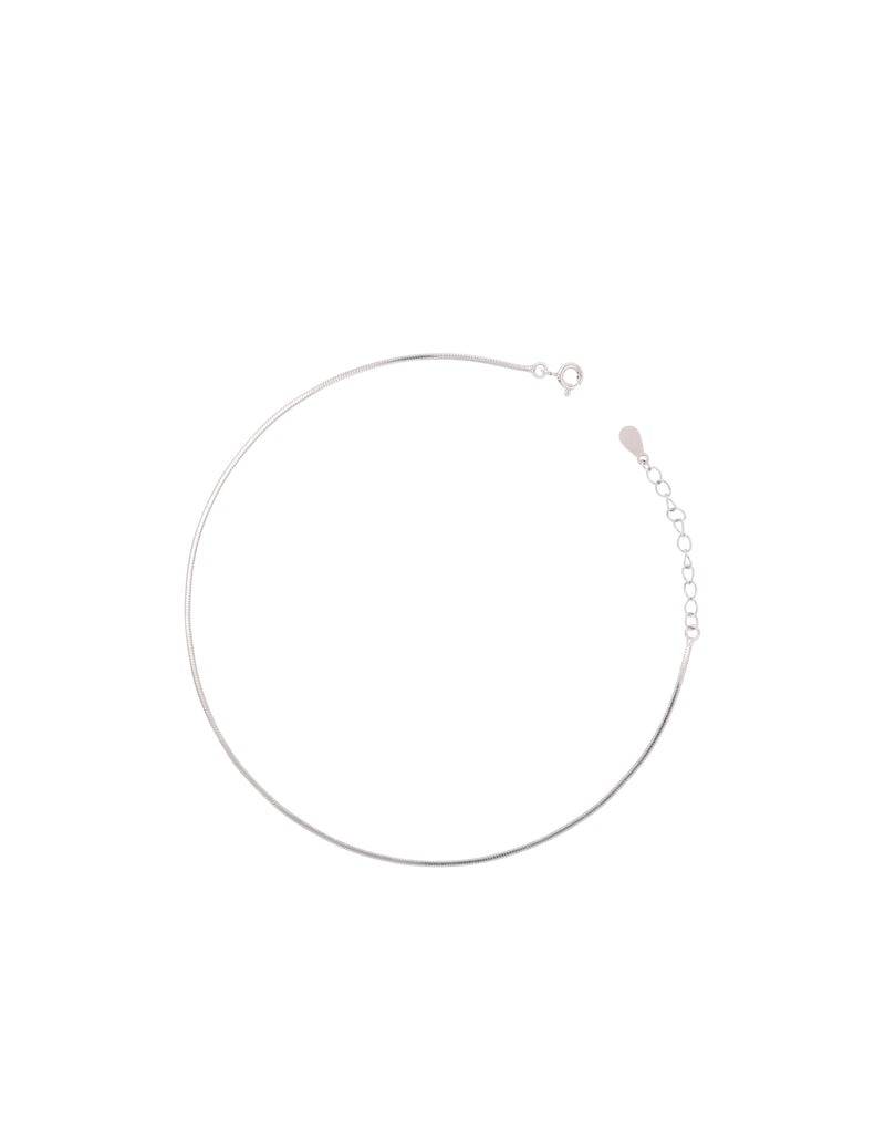 Classic Sleek Snake Sterling Silver Anklet : AK-10011-1-R