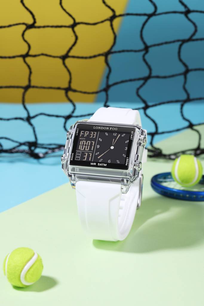Analog-Digital Quartz Watch For Men With Square Dial, Day-Date Display, Silicone Strap And Water Resistance : LFM10015-02