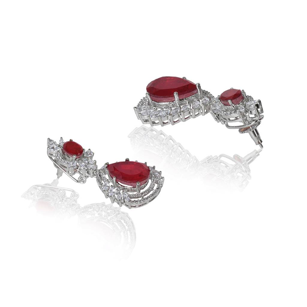 Red Zirconia Danglers