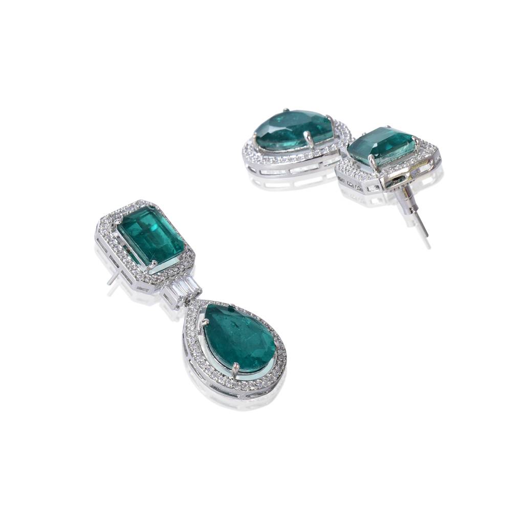 Statement Emerald Dangler Earrings : IE1038