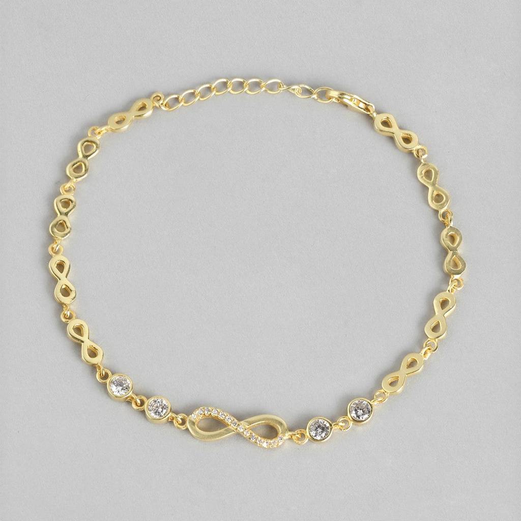 Eternal Sparkle 925 Sterling Silver Gold Plated Bracelet : BR-80157