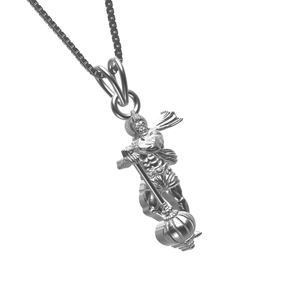 Silver Lord Bajrang Bali Pendant : ZLGDP-1005