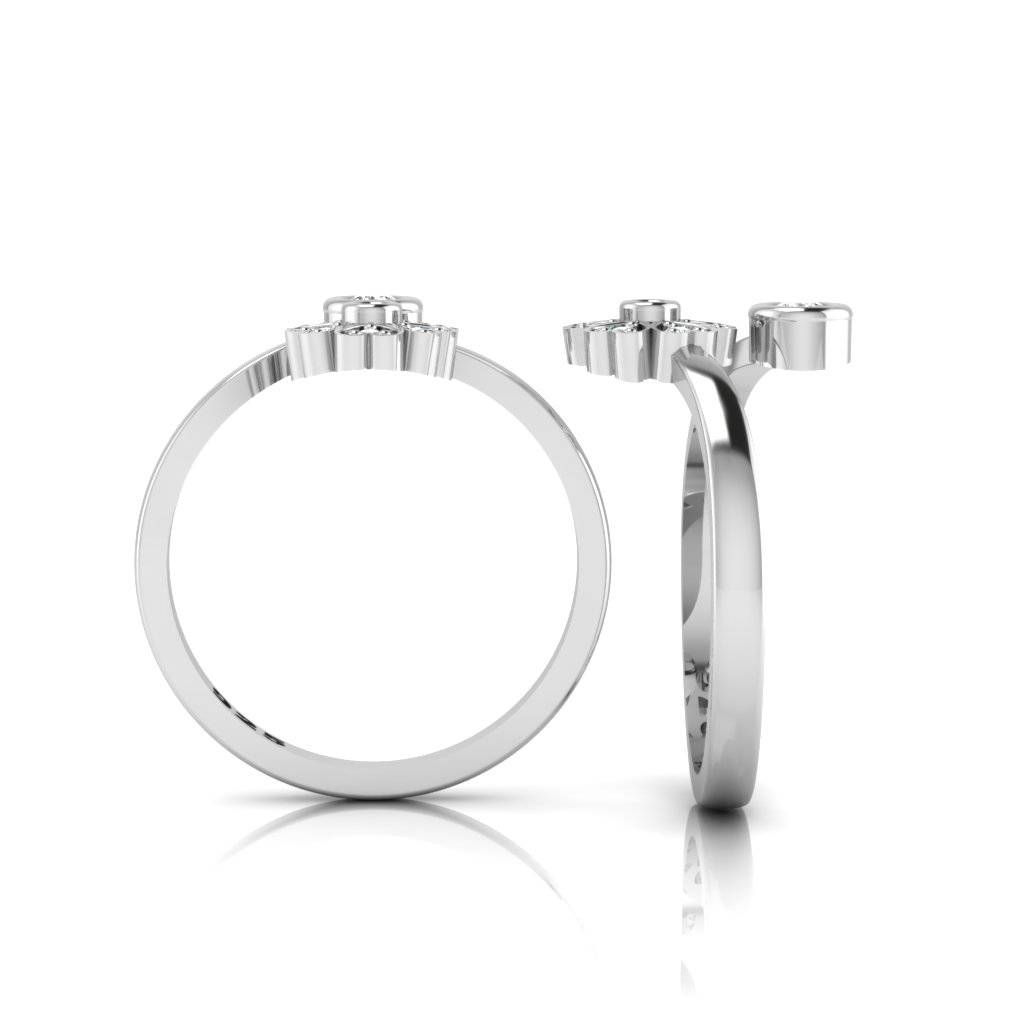 Iski Uski 925 Sterling Silver Flora Cz Toe Rings