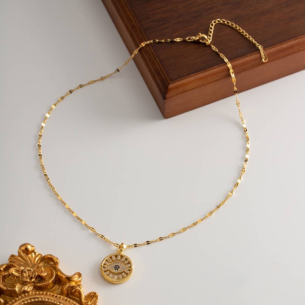 Divine Defender Pendant Gold Necklace : DivineDefenderPendantGoldNecklace-JD-NK-PG-09