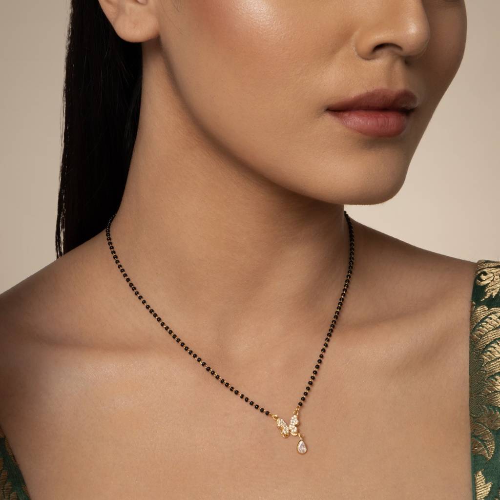 White Gold Plated - Casual Wear Zircon Mangalsutra - 455378 : 455378