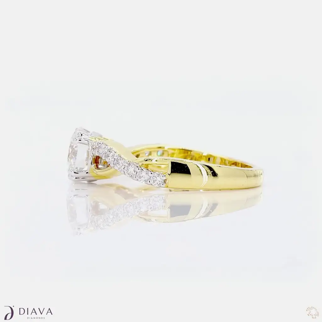 Dual Tone Round Solitaire Ring : DualToneRoundSolitaireRing