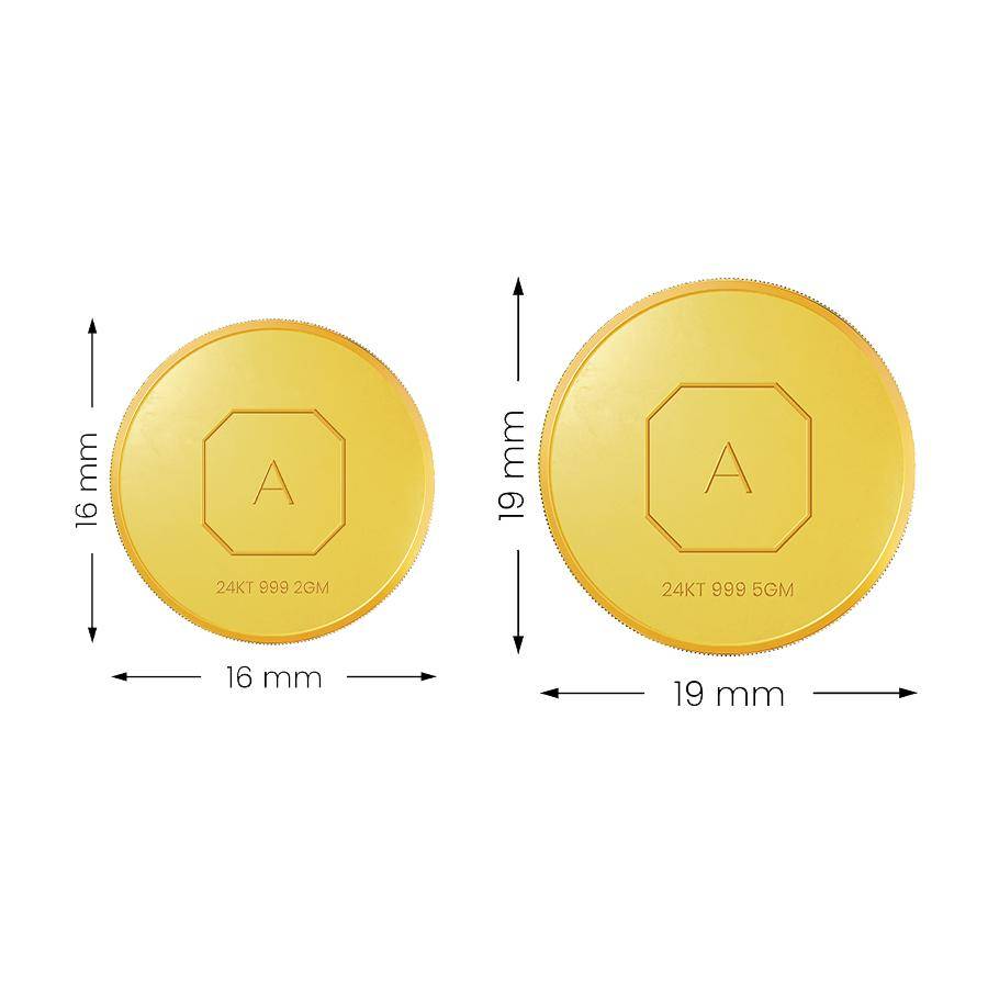 24Kt 2 Gm + 5 Gm Lakshmi Gold Coin : SC0006-YG-C
