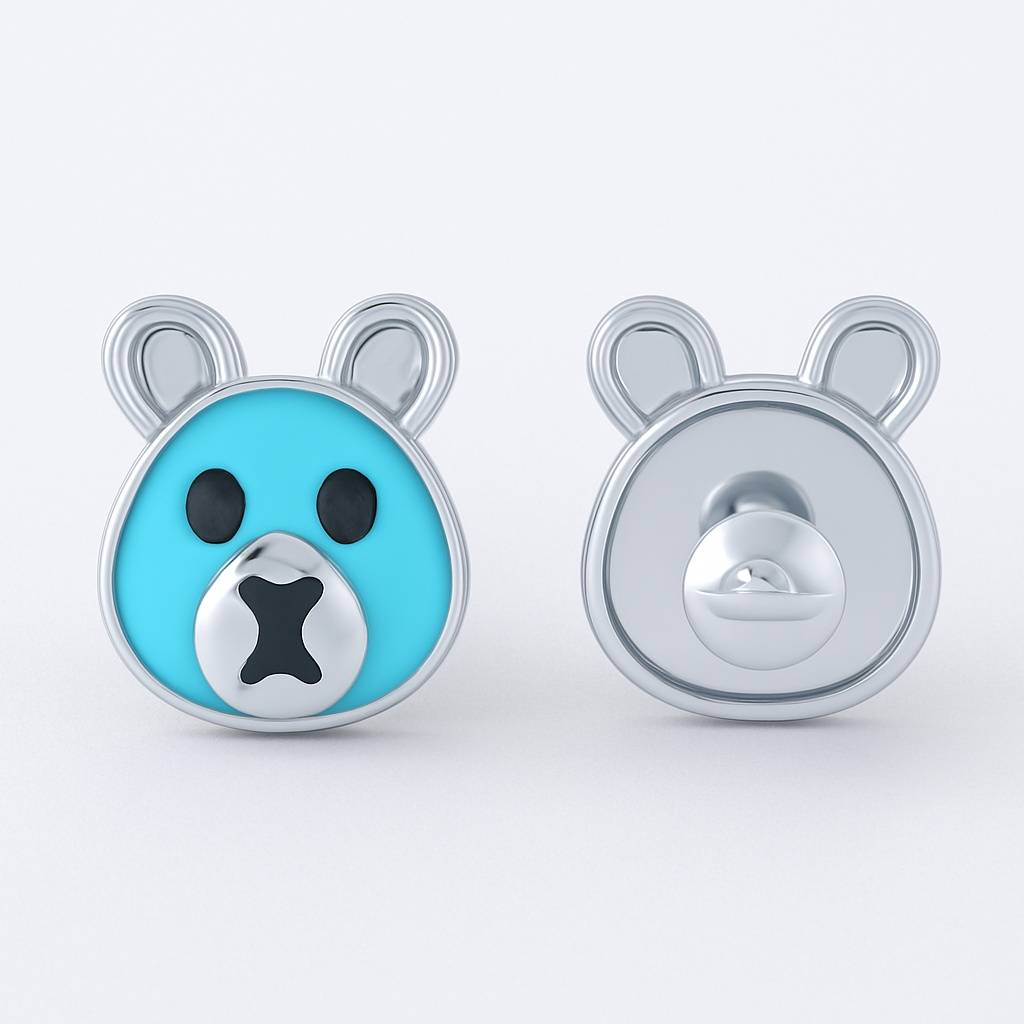 925 Pure Silver Mouse Stud Earrings : TWP1335