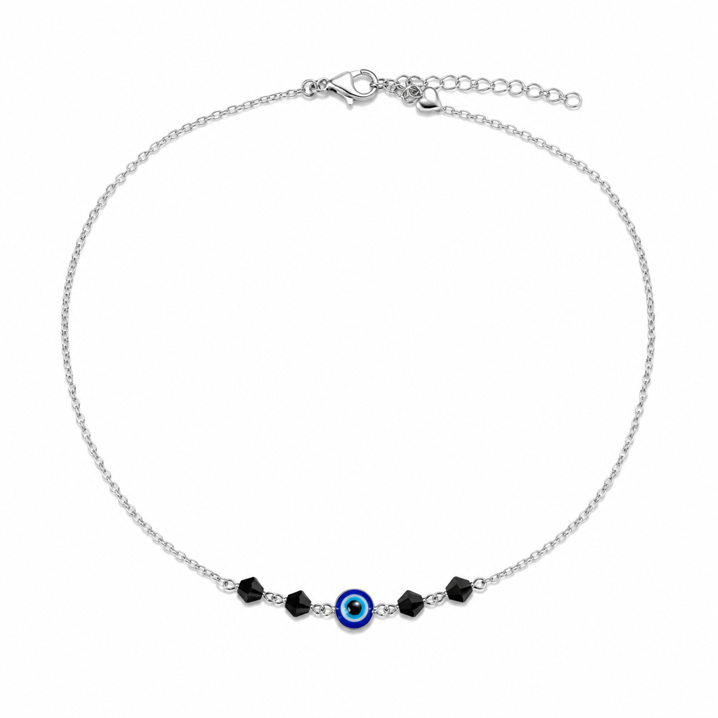 Silver Evil Eye Anklet : AN03670