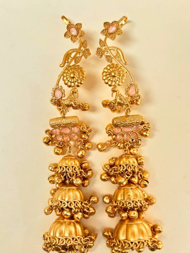 Kashmiri Drop Earrings Jhumkas : VI26EROX100363