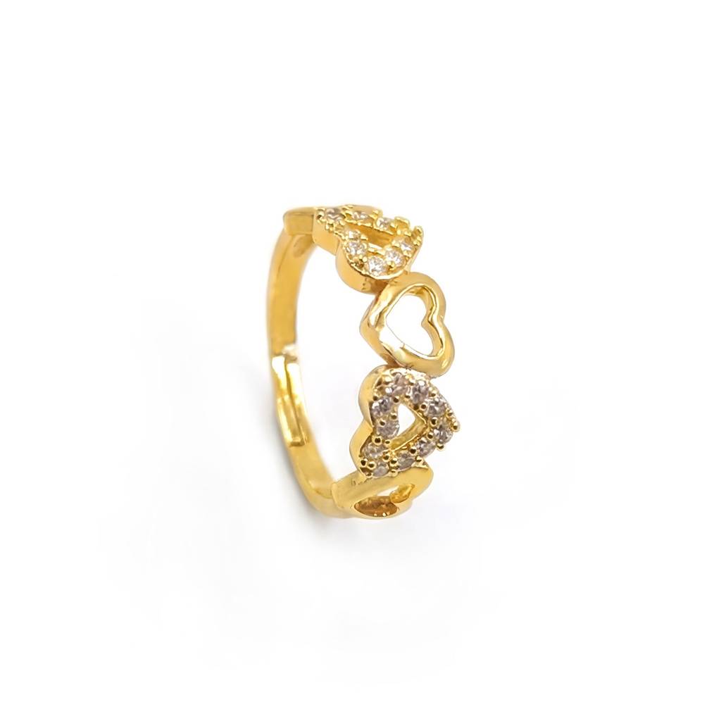 Eternal Love Hearts Gold-Plated Adjustable Ring : HSPS60MB1399