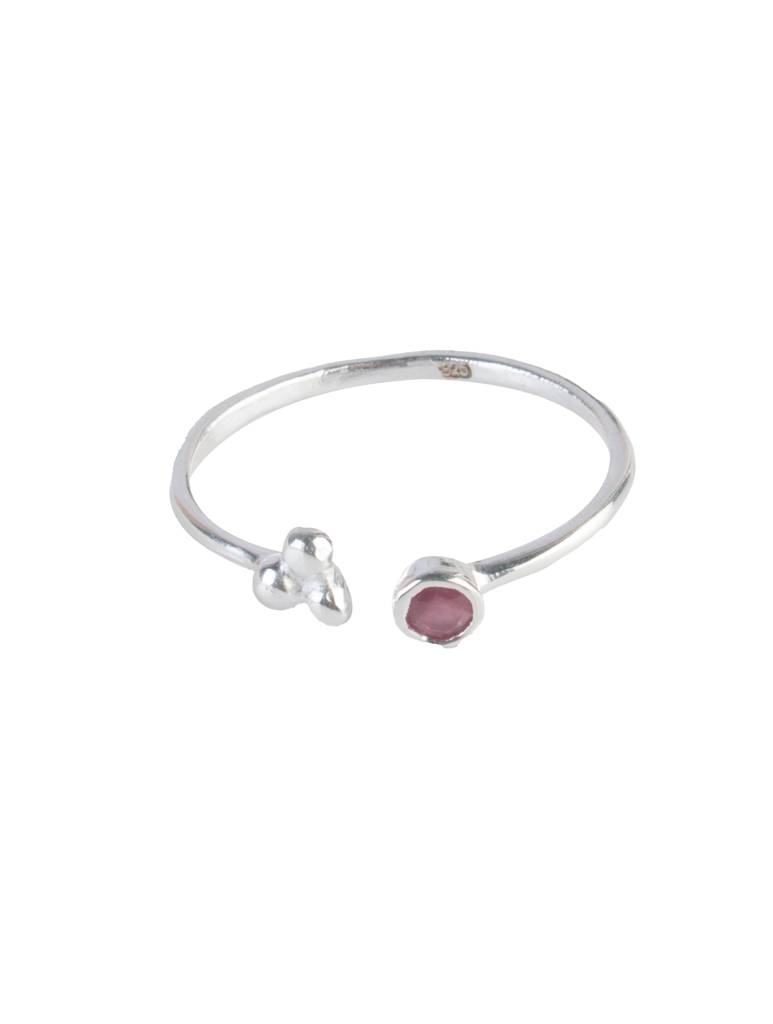 925 Sterling Silver Ruby Ring For Women Handmade Gemstone Ring Adjustable Statement Jewelry Birthday Gift : FU-1067