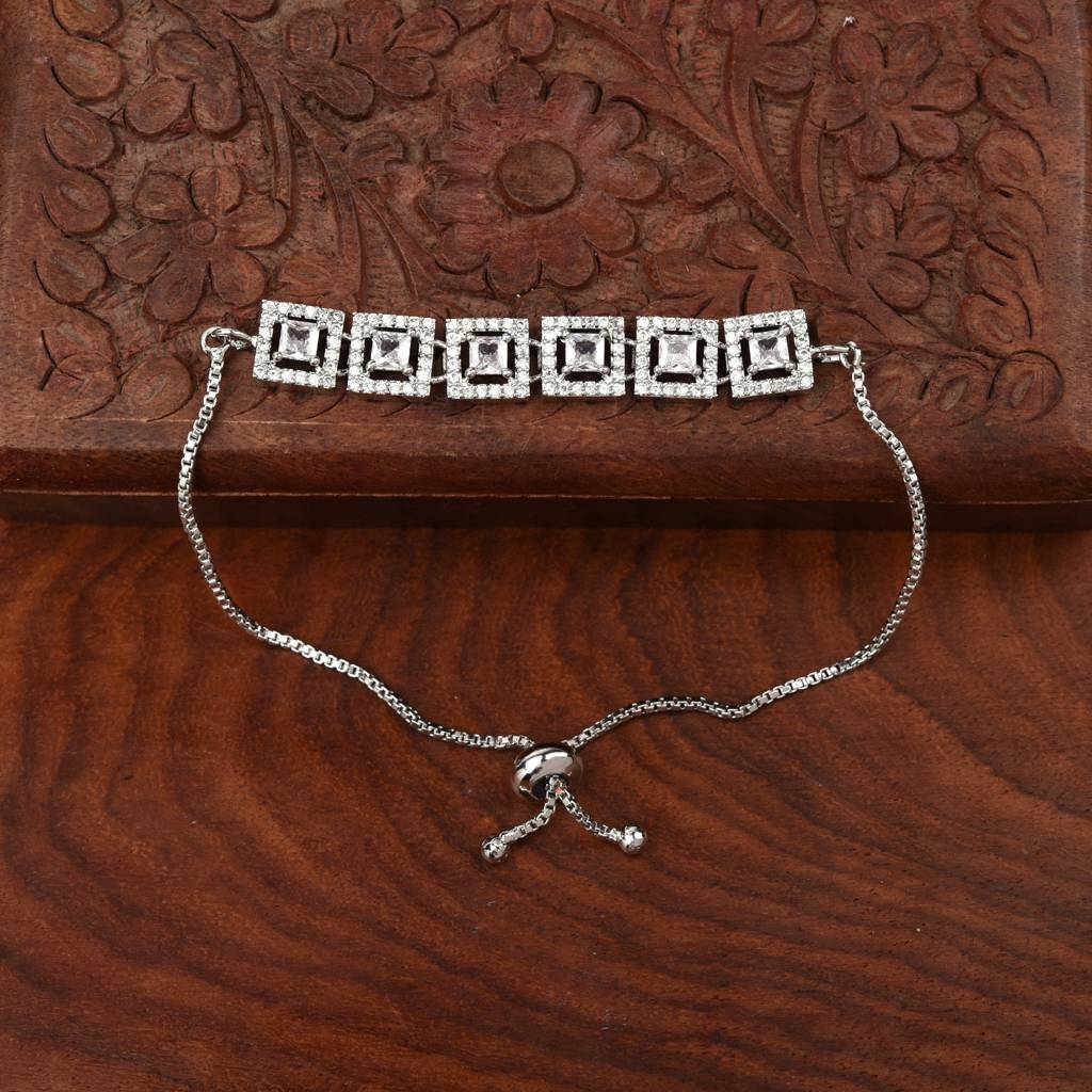 Zenith Sparkle Silver Tone Adjustable Bracelet : PJBRCWHCZ208