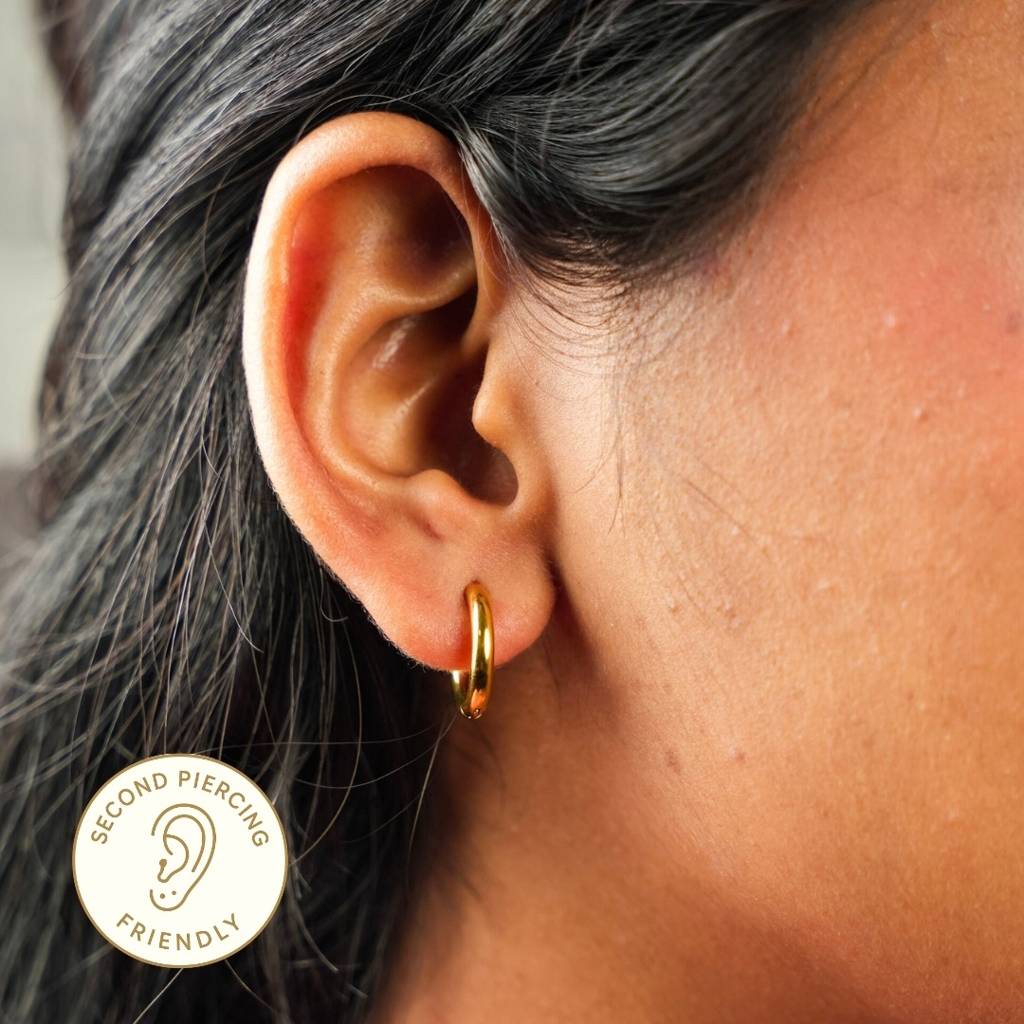 Gold Plated Daily Wear Petite Hoop Earring - 10Mm : DIMPE003