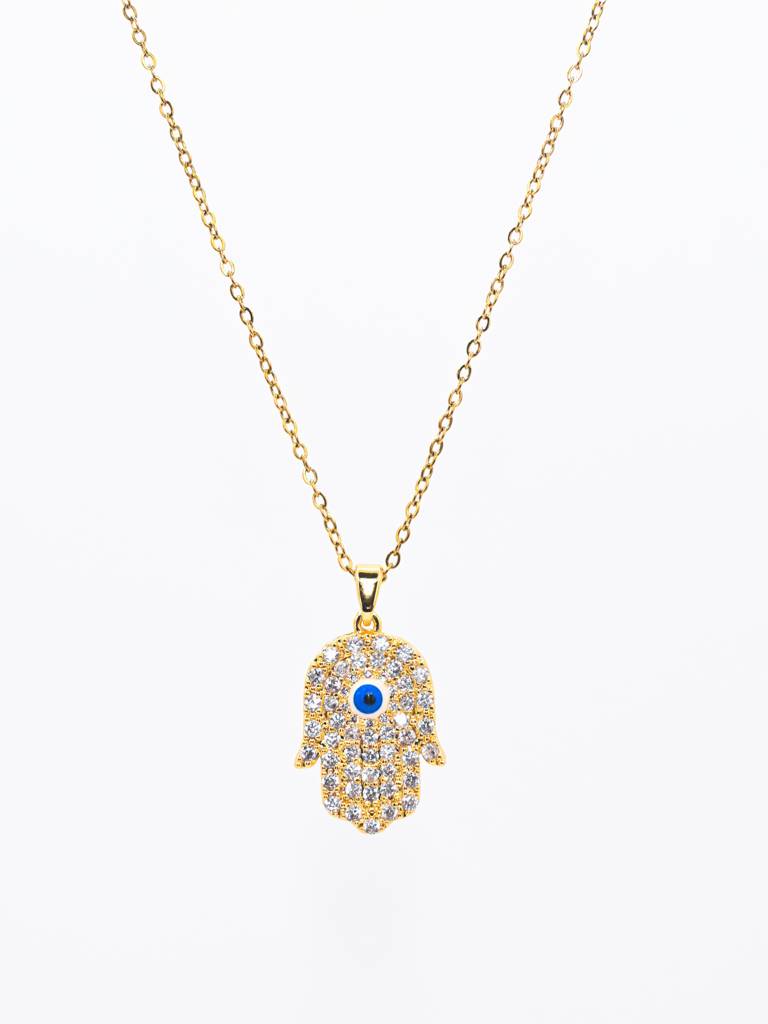 Anaya Evil Eye Necklace | Anti Tarnish | 18K Gold Plated : RKAT000006