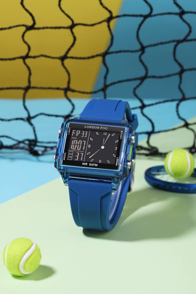 Analog-Digital Quartz Watch For Men With Square Dial, Day-Date Display, Silicone Strap And Water Resistance : LFM10015-05