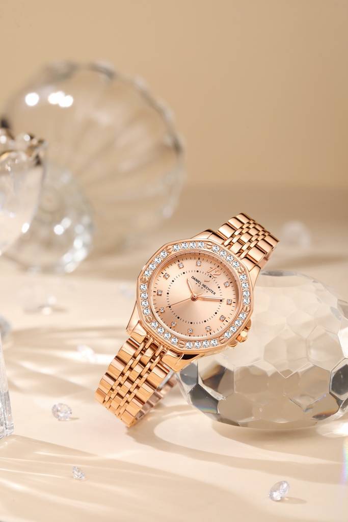 Daniel Hechter Paris Vendome Collection Analog Watch For Women With Crystal Studded Bezel, Crystal Accents And St : DHW2009-33