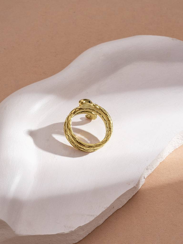 Coiled Serpent Wrap Ring For Women - Waterproof & Anti-Tarnish : RG0262-8