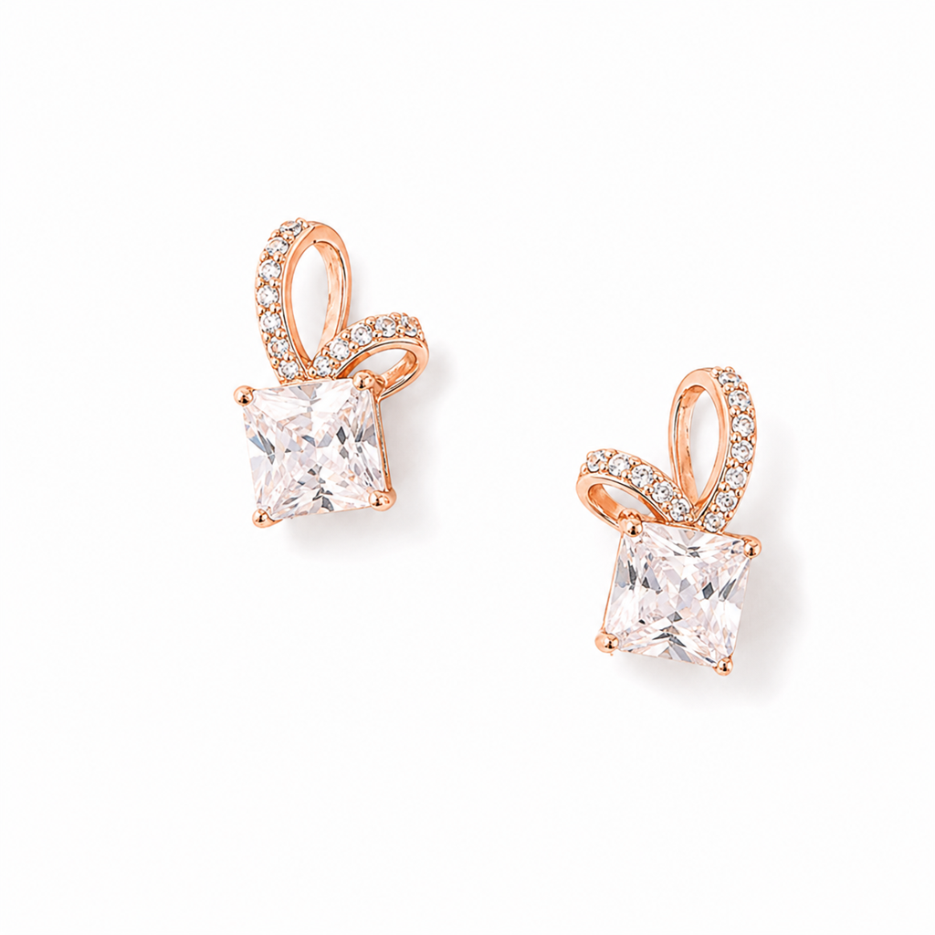 925 Silver Blush Bow Sparkle Jewelry Set : WPEC00010