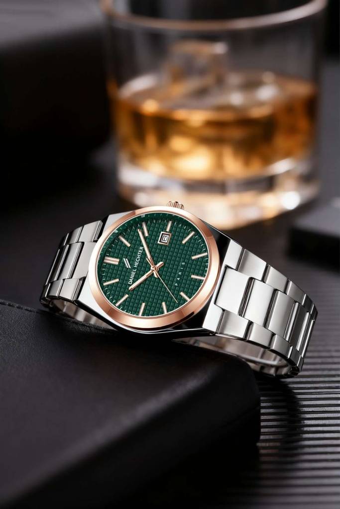 Daniel Hechter Paris Hoche Collection Formal Analog Watch For Men – Round Dial And Silver Stainless Steel Strap W : DHM1026-33