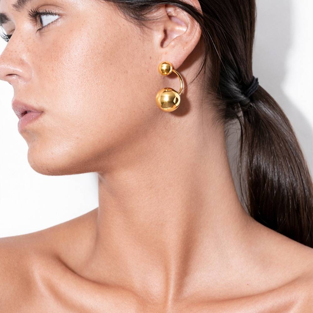 Golden Drop Earrings : 100679