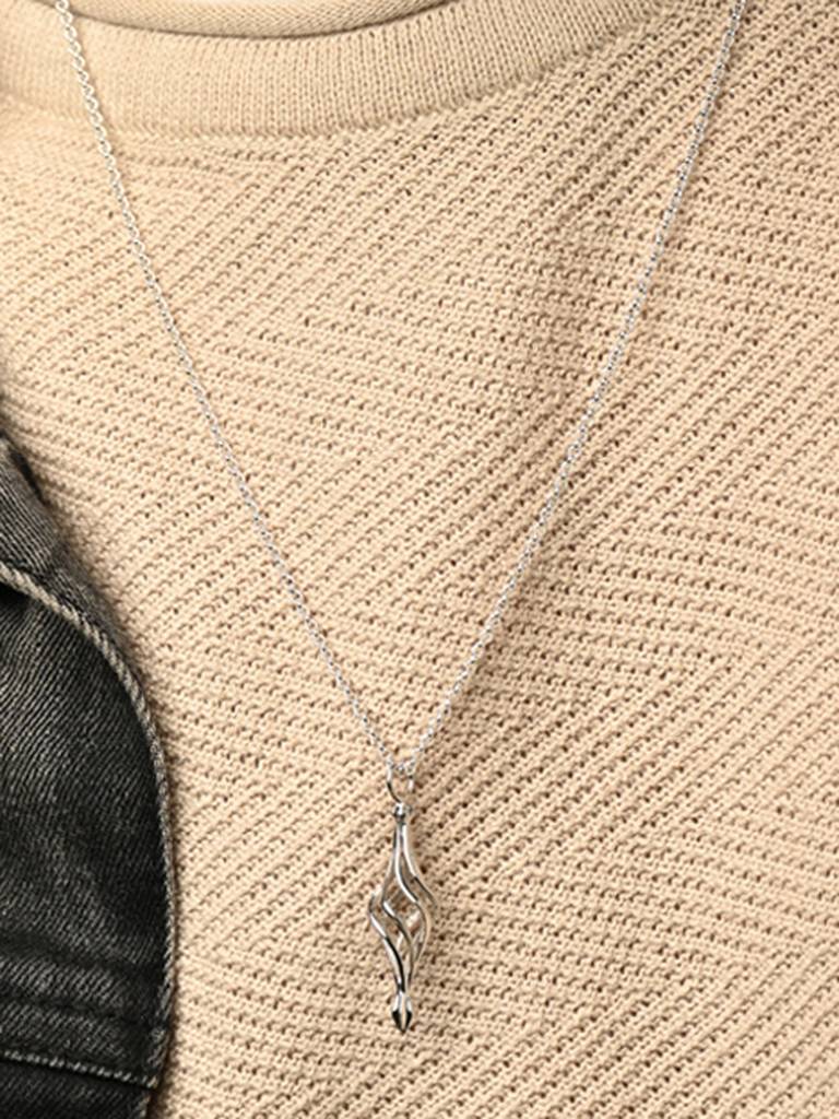 925 Silver Platinum Plated Marzell Men Pendant Necklace With Chain Gift For Men & Boys : CSMNP1