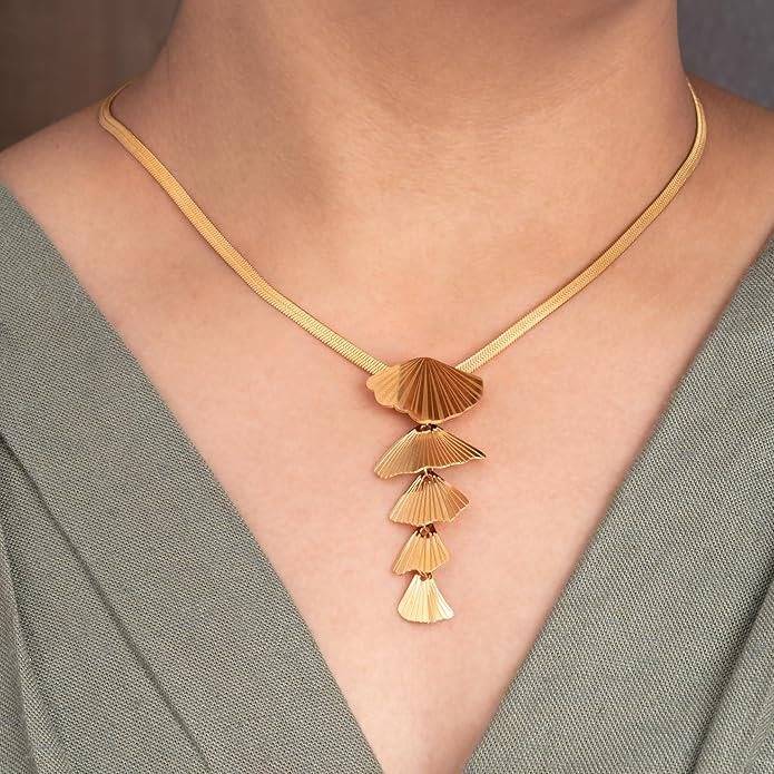 Gold Plated Sea Shore Charms Anti Tarnish  Pendant Necklace For Women : HSPS60MB0522