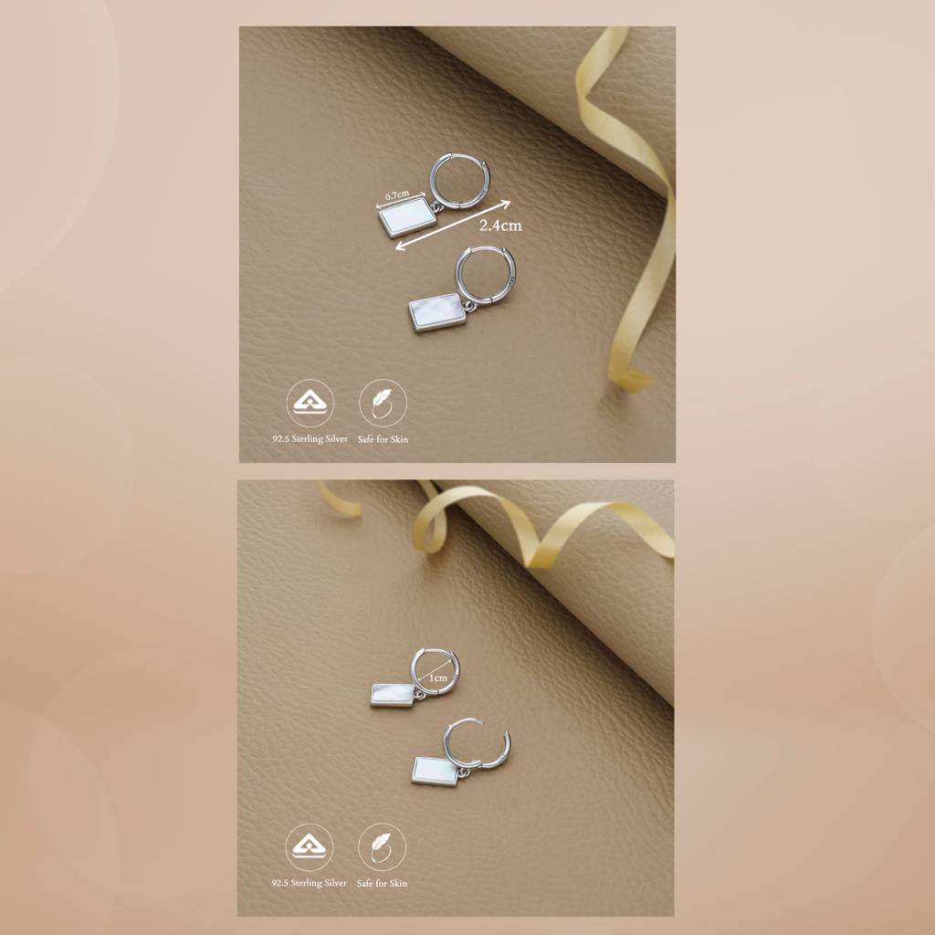 Blush Shine 925 Silver Hoop Earrings : EHK-2