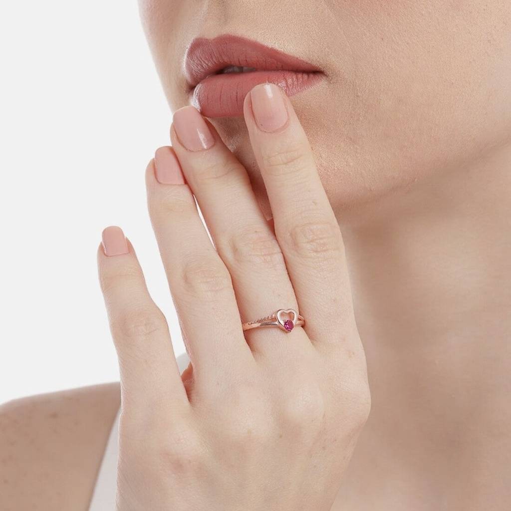 Romantic Love Rose Gold Plated 925 Sterling Silver Ring (Adjustable) : RNG-40153