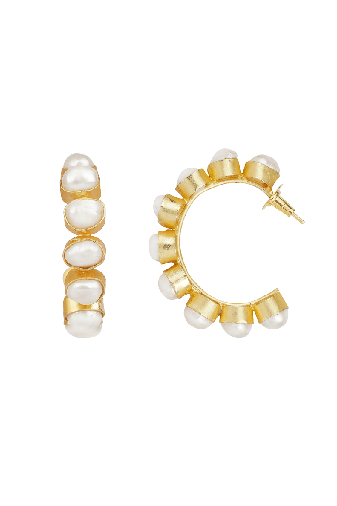 Poised Pearl Hoops : PR-100