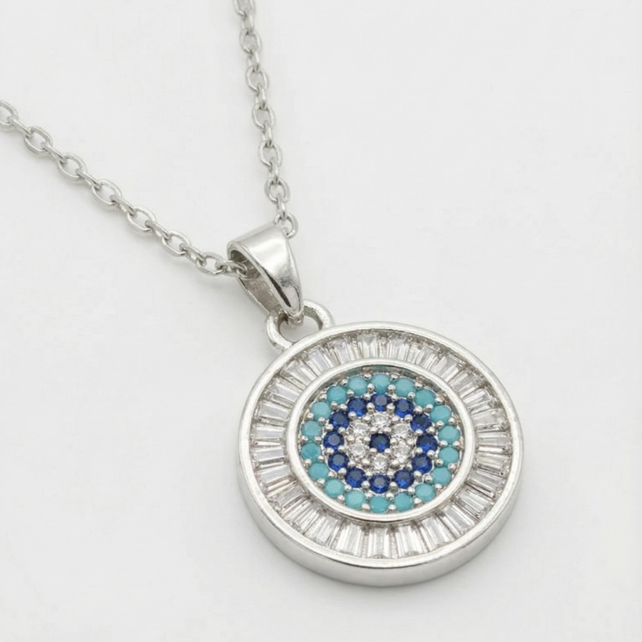 Evil Eye Pendant Necklace For Women – Protective Eye Design With Elegant Minimal Finish | Premium Spiritual & Fas : 8046531763